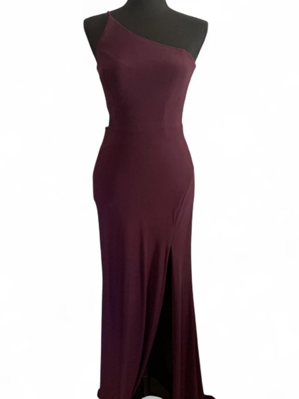 Jump One-Shoulder Burgundy/Plum Evening Gown